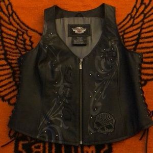 Harley Davidson womens Willie G skull leather vest